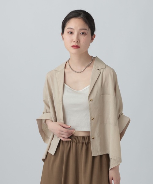 ブラウス シャツ 2WAY開襟ショートシャツ　663984 レディースの画像