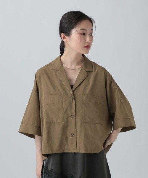 ブラウス シャツ 2WAY開襟ショートシャツ　663984 レディースの画像