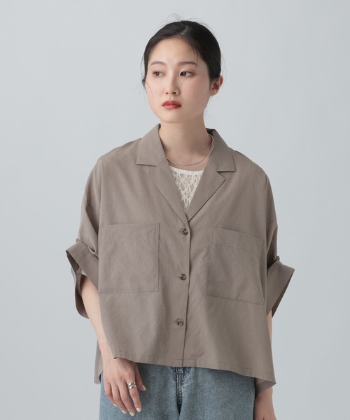 ブラウス シャツ 2WAY開襟ショートシャツ　663984 レディースの画像