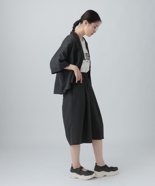 ブラウス シャツ 2WAY開襟ショートシャツ　663984 レディースの画像