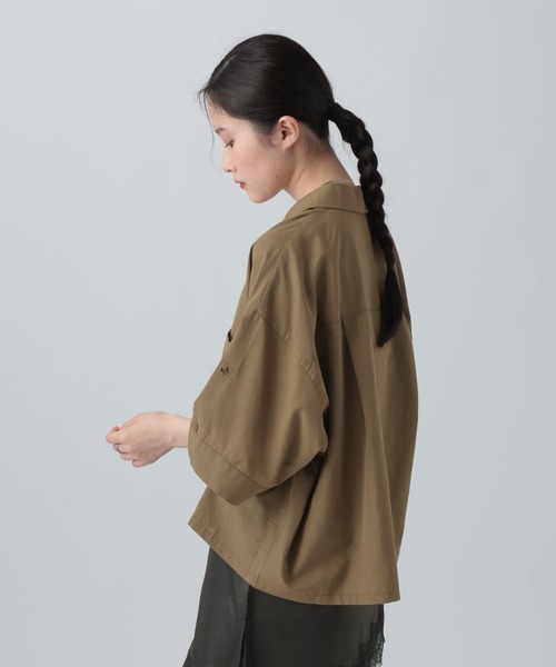 ブラウス シャツ 2WAY開襟ショートシャツ　663984 レディースの画像