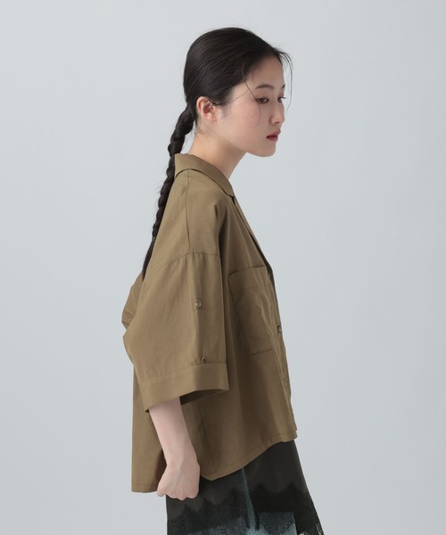 ブラウス シャツ 2WAY開襟ショートシャツ　663984 レディースの画像
