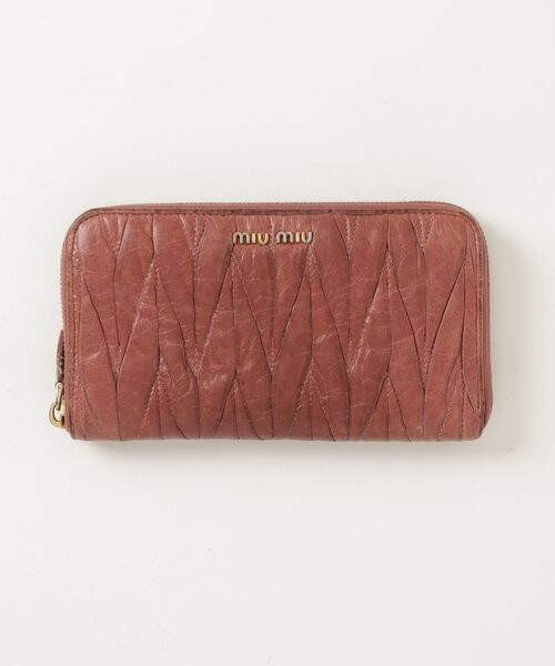 miu miu（ミュウミュウ） マテラッセ 長財布 - ブラウン レディース 
