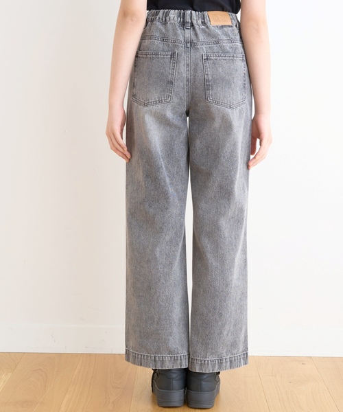 ワイドパンツ パンツ 「LTXC/接触冷感」ダメージデニムワイドパンツ キッズ 子供服 女の子の画像