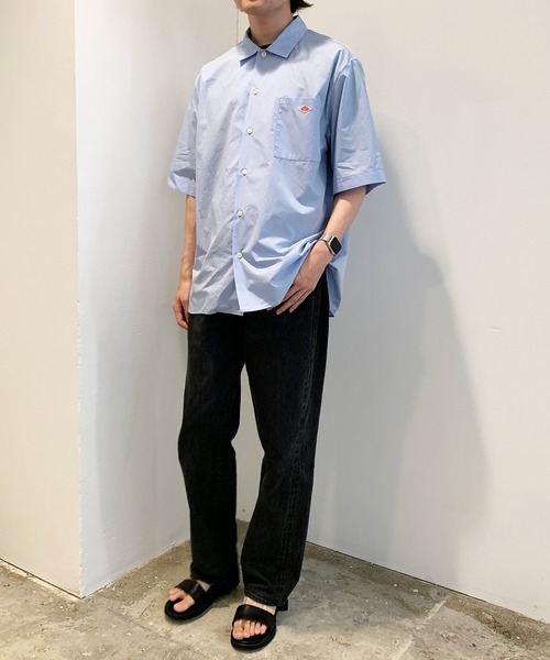 Danton（ダントン） 半袖シャツ 38 サックスブルー メンズ : ZOZOTOWN