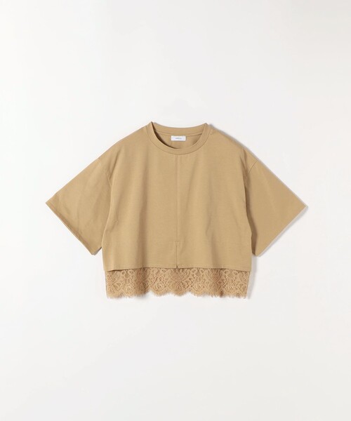 SHIPS any tシャツ 「洗濯機可能」ジップ レース ヘム ハーフスリーブ 