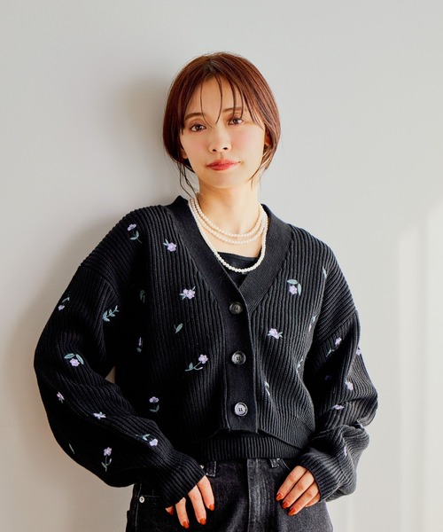 「mysty woman」 ニットアンサンブル FREE ブラック レディース_画像3