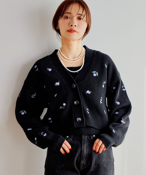 「mysty woman」 ニットアンサンブル FREE ブラック レディース_画像4