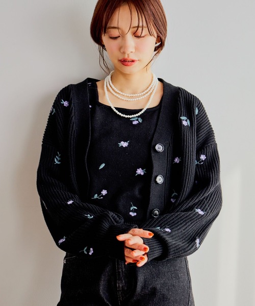 「mysty woman」 ニットアンサンブル FREE ブラック レディース_画像5