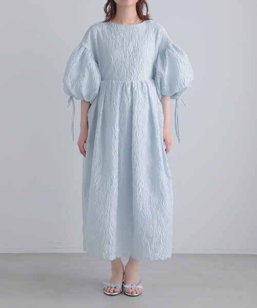 MERAKI ワンピース バルーンスリーブジャガードワンピース : ZOZOTOWN
