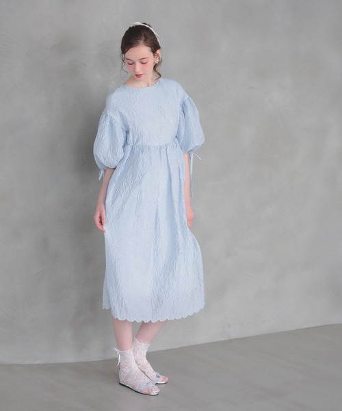 MERAKI ワンピース バルーンスリーブジャガードワンピース : ZOZOTOWN