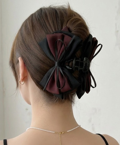 IRADOWL（アイラドール） ヘアクリップ バイカラービッグリボンヘア
