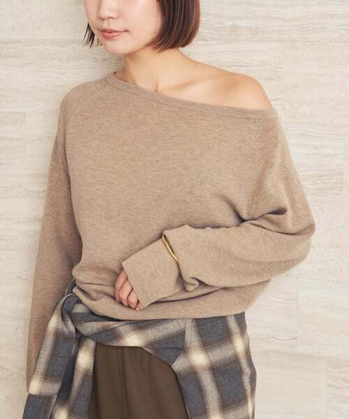 plage（プラージュ） ニット セーター 「追加」Off shoulder slit
