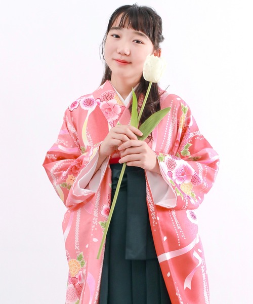 KYOETSU（京越） 着物 ガールズ 華やかAB 袴4点セット ( 二尺袖 + 帯 +