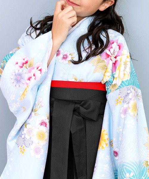 KYOETSU（京越） 着物 ガールズ 華やかAB 袴4点セット ( 二尺袖 + 帯 +