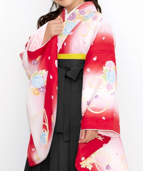 KYOETSU（京越） 着物 ガールズ 華やかAB 袴4点セット ( 二尺袖 + 帯 +