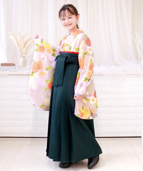 KYOETSU（京越） 着物 ガールズ 華やかAB 袴4点セット ( 二尺袖 + 帯 +