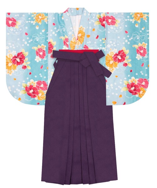 KYOETSU（京越） 着物 ガールズ 華やかAB 袴4点セット ( 二尺袖 + 帯 +