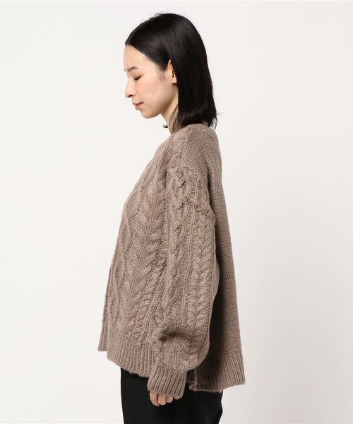 STYLEBLOCK ニット アクリルモヘアタッチプルオーバーケーブル
