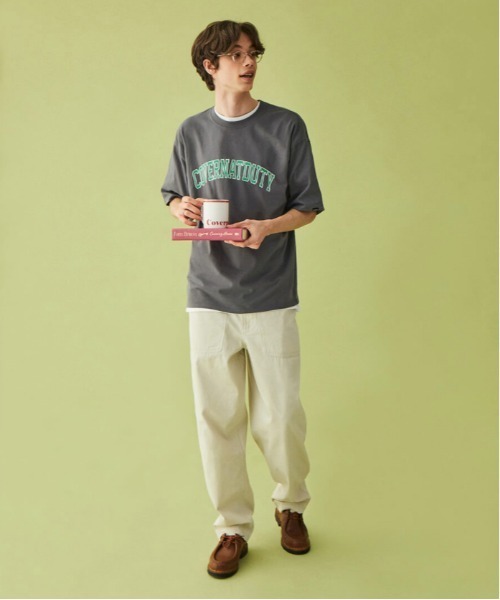 ★COVERNAT★ Arch Applique Dyed T-Shirt Khaki CO2502ST36KH MUSINSA | COVERNAT Arch Applique Dyed T-Shirt Khaki