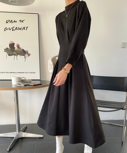 emi+ ワンピース レディース ウエストマークロングワンピース