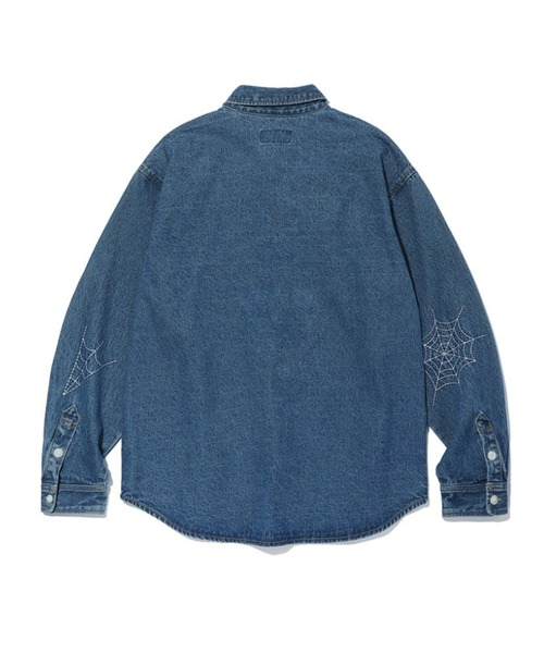 ブラウス シャツ 「mahagrid/マハグリッド」WEB DENIM SHIRT JACKET/ウェブデニムシャツ レディース メンズ MAHAGRID ブラウス シャツ 「mahagrid/マハグリッド」WEB DENIM