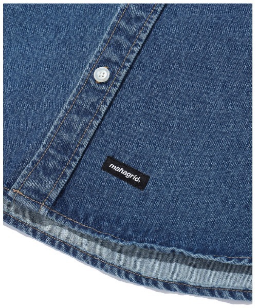 ブラウス シャツ 「mahagrid/マハグリッド」WEB DENIM SHIRT JACKET/ウェブデニムシャツ レディース メンズ MAHAGRID ブラウス シャツ 「mahagrid/マハグリッド」WEB DENIM