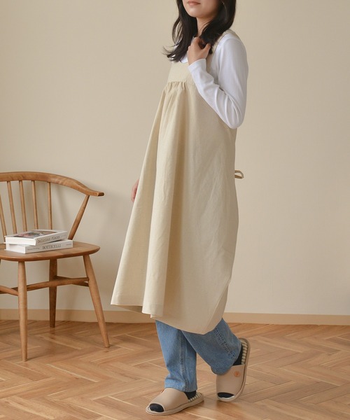 Bonjour diary2023SS エプロンワンピース4y エプロン タブリエ ワンピースエプロン 4WAY : ZOZOTOWN Yahoo