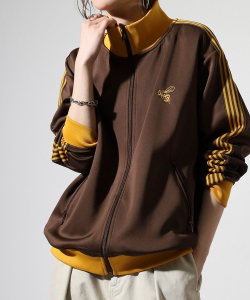 SUGGESTION スマホショルダー ジャージ Ribbed color scheme line