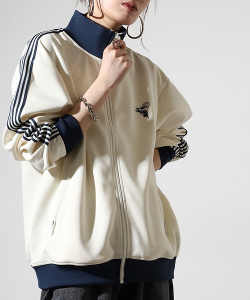 SUGGESTION スマホショルダー ジャージ Ribbed color scheme line