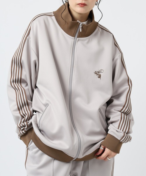 SUGGESTION スマホショルダー ジャージ Ribbed color scheme line