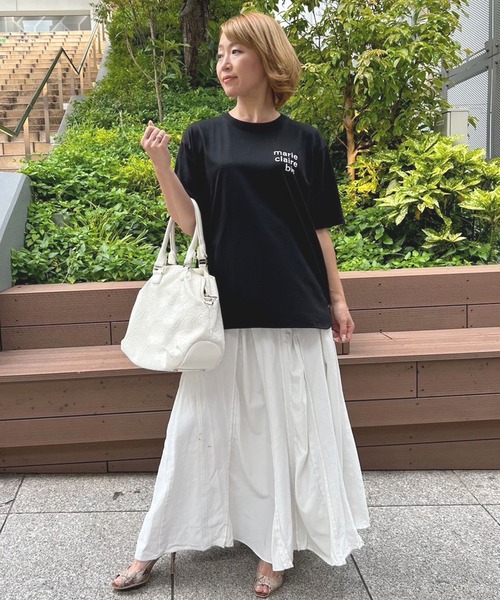 tシャツ Tシャツ レディース marie claire bis/マリ・クレール ビス ブランド ロゴ ワンポイント デザイン プリント 汗染み防止｜zozo｜17