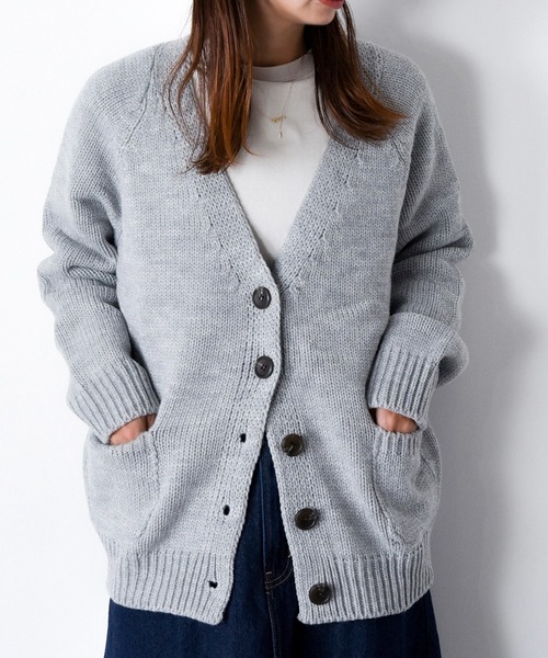 カーディガン 2-8D19　長袖 Vネック ニット カーディガン ポケット付   「Maison select -メゾンセレクト-」 レディース