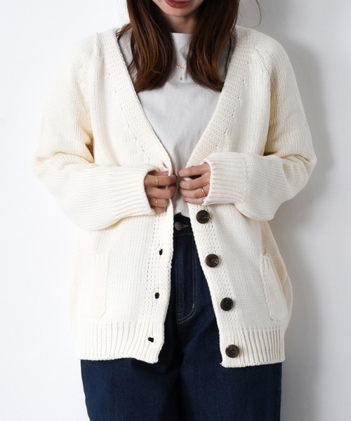 カーディガン 2-8D19　長袖 Vネック ニット カーディガン ポケット付   「Maison select -メゾンセレクト-」 レディース