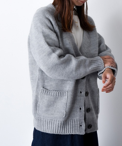 カーディガン 2-8D19　長袖 Vネック ニット カーディガン ポケット付   「Maison select -メゾンセレクト-」 レディース