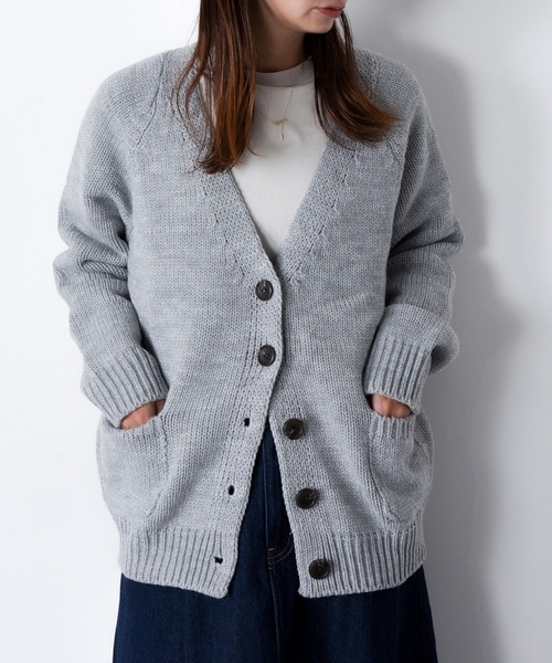 カーディガン 2-8D19　長袖 Vネック ニット カーディガン ポケット付   「Maison select -メゾンセレクト-」 レディース