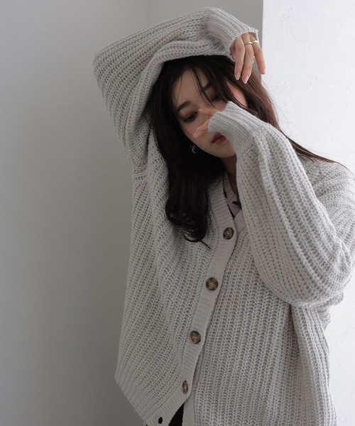 モヘアライクカーディガン ElegChic カーディガン モヘアライクカーディガン レディース
