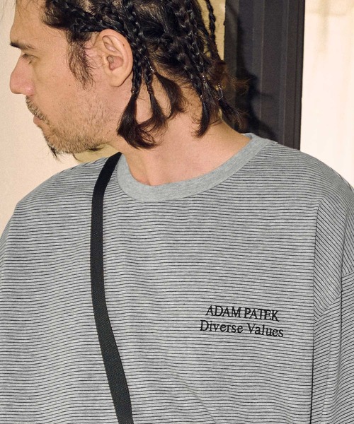 tシャツ 「ADAMPATEK/アダムパテック」thin stripes long sleeve/ボーダーロングスリーブTシャツ レディース メンズ ADAM PATEK tシャツ ADAMPATEK/thin stripes long sleeve