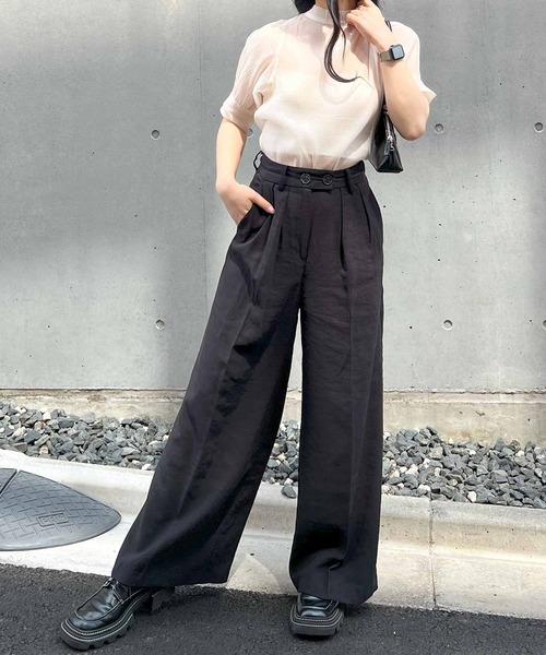 frunco ブラウス シャツ バックリボン半袖シアーブラウス レディース