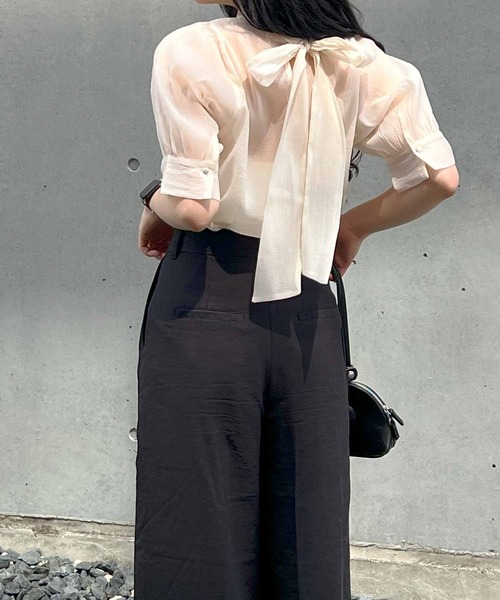 バックリボンシアーブラウス バックリボンシアーブラウス《WEB限定商品》 | N. Natural