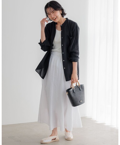 洗える】LIBECO バンドカラー シャツ / 23区 | ファッション通販