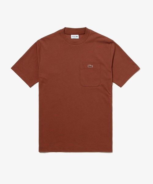 LACOSTE tシャツ アウトラインクロックポケット半袖Tシャツ