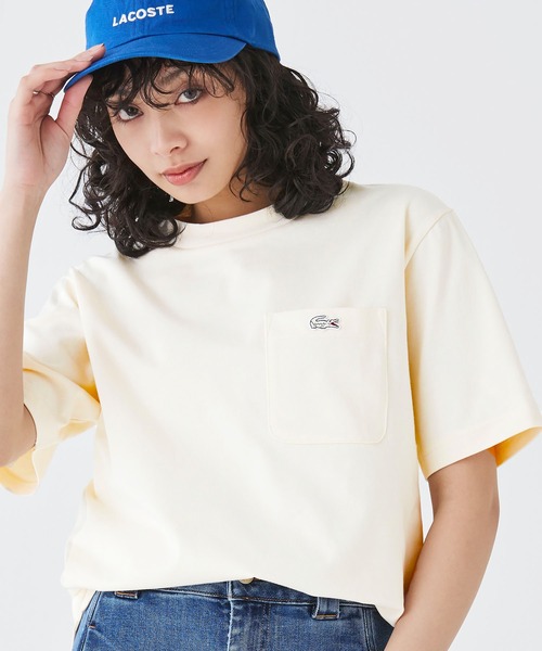 すぐ届く【LACOSTE】アウトラインクロックポケット Tシャツ 半袖 LACOSTE tシャツ アウトラインクロックポケット半袖Tシャツ