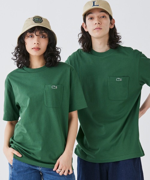 すぐ届く【LACOSTE】アウトラインクロックポケット Tシャツ 半袖 LACOSTE tシャツ アウトラインクロックポケット半袖Tシャツ