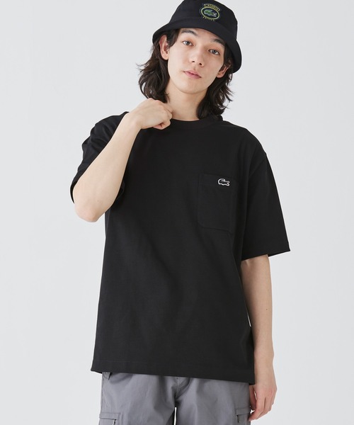 LACOSTE tシャツ アウトラインクロックポケット半袖Tシャツ