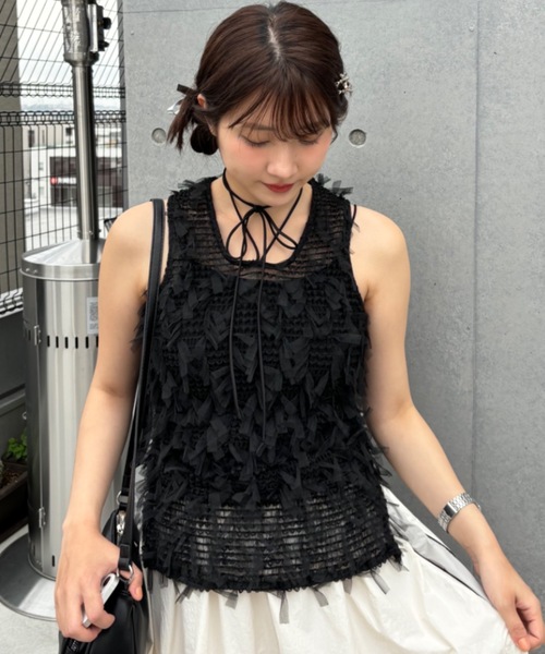 リボンフリンジベスト Vin｜リボンフリンジベスト | Rakuten Fashion(楽天ファッション