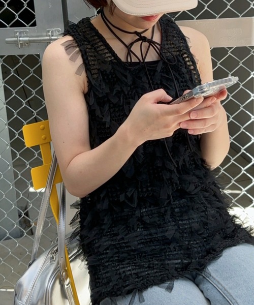 ベスト ジレ リボンフリンジベスト レディース ap retro ベスト ジレ フリンジベスト レディース : ZOZOTOWN