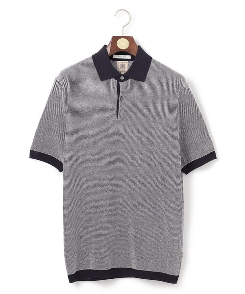 J.PRESS 【HYBRID LINEN】ニットポロシャツ グレー L J.PRESS ポロシャツ 「ビジネス対応」「HYBRID LINEN」ニット