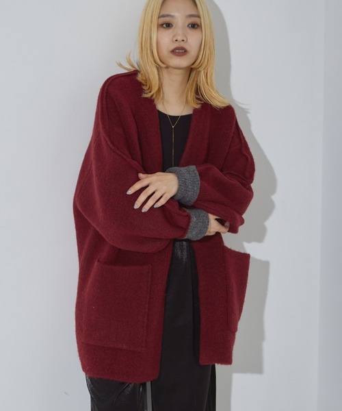 NOMINE（ノミネ） コート アウター 袖ボリュームニットコート