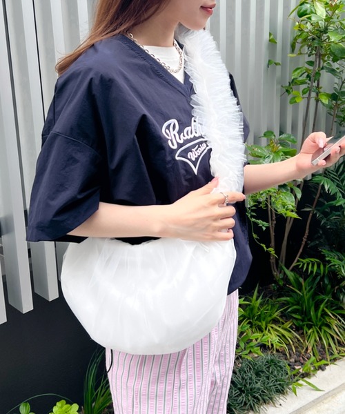 Loueme トートバッグ チュールリボンショルダーバッグ レディース